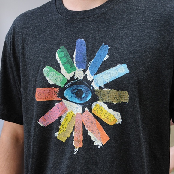 Clarity Men’s Short Sleeve Graphic T-Shirt - Silkscreen Brand and Logo - Black - Picture 4 of 8